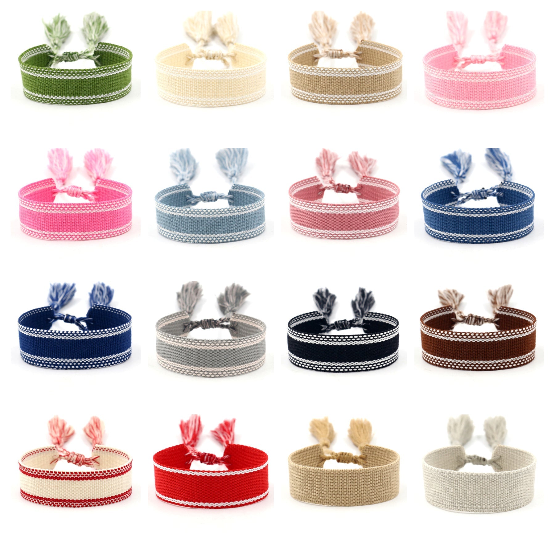 Wholesale Custom Embroidered Tassel Woven DIY Polyester Bracelet !Please Contact Us WhatsApp:+86 151 6820 1735 Custom Service for Help